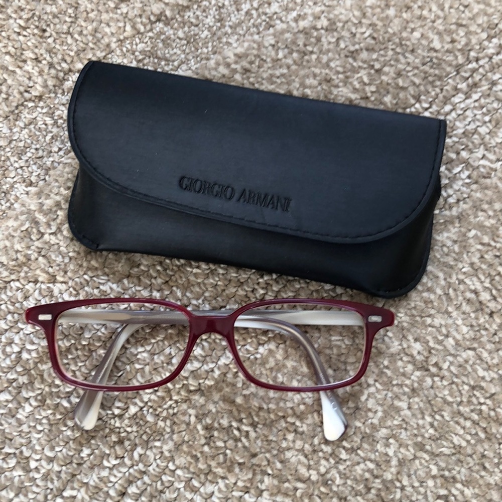 Red Giorgio Armani Eyeglasses Frames